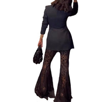 Contemporarychic Suit Relaxed Oversized Lace Suit Longline Sleeveless Tailored Suit Professional Office Workwear Ensemble