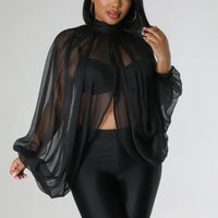 Sexy Blouses Women Clothing Solid Color/Tie-Dye Print Mock Neck Bishop Sleeve Flowy Shirt Tops Party Club Streetwear