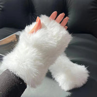 Hot Sale Winter Real Fur Golve Women Outdoor Warm 100% Natural Rabbit Fur Gloves Knit Thick Natural Soft Real Rabbit Fur Mittens