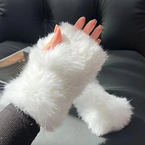 Gants hiver femme en fourrure véritable