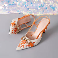Lu Women Fashion Almond Head Artificial Plush Iron Buckle Comfortable Sandals