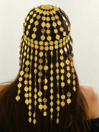 Middle Eastern Vintage Court-Style Curtain, Coin-Shaped Mask, Dance Necklace, Creative Headwear, Hairband. Middle Eastern Trendy