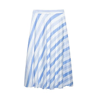 TFMLN Women Vintage Blue Striped Skirt Summer Fashion Trends High Waist a Line Skirt Vacation Casual Female Clothing 2026