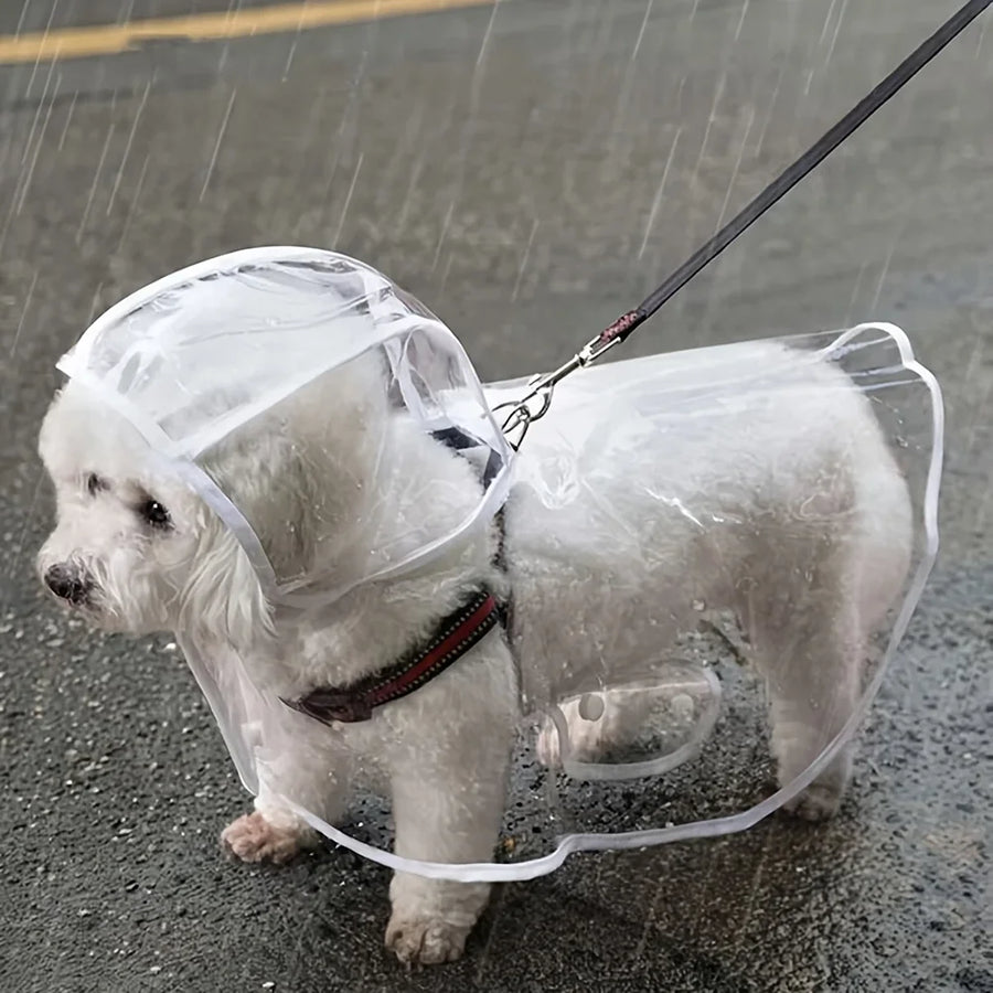 Transparent Waterproof Dog Raincoat, Raincoat for Small and Medium-Sized Dogs, Teddy and Bichon Frise Dog for Rainy Days Walking