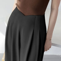 Slim Wide Leg Pants Women'S Drapey Suiting Fabric High Waist Long Pants Straight Cut Trousers Korean Style Casual Fashion