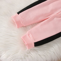 Autumn 2Pcs Baby Girls Long Sleev Printing Letter with Bow Hoodie Set for Casual Sporty Clothes for 1-3Y
