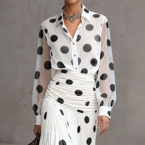 Chemise Mousseline Femme | À Pois Élégante et Tendance
