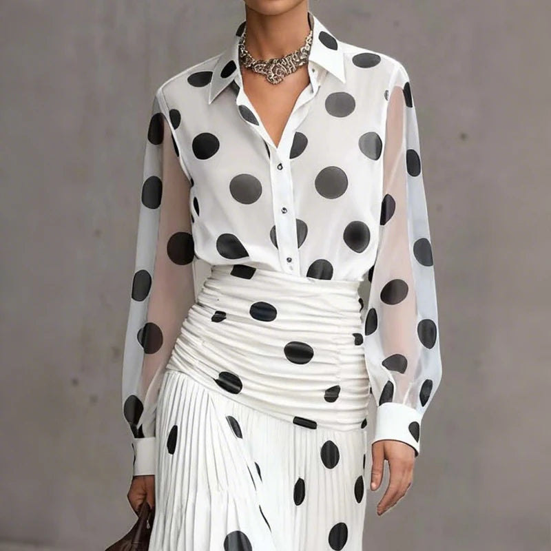 Chemise Mousseline Femme | À Pois Élégante et Tendance