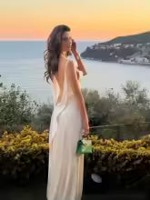 Robe Longue Satinée Blanche Femme Fendue