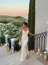 Robe Longue Satinée Blanche Femme Fendue