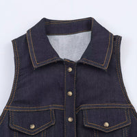 Combinaison femme en jean denim tendance et élégante