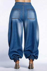 Plus Size Daily Blue Jogging Denim Jeans Women 2026 Fashion
