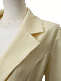 1Pc Women'S Fashionable Versatile Commuting Solid Color Casual Loose Fit Pocket & Lapel Design Blazer,Lightweight Blazer Jacket