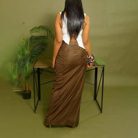 High Waist Sexy Split Slim Fit Women Maxi Skirts Solid Color Harajuku Fashion Streetwear Long Skirts Clubwear Ladies