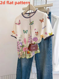 Floral Pattern Women's Top – Short Sleeve