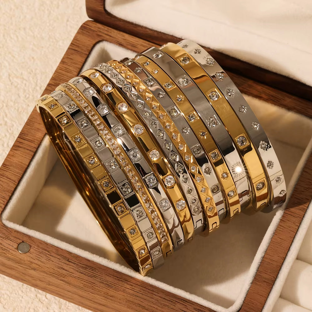 Bracelet Jonc Femme | Acier Inoxydable Poli Élégant