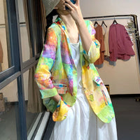 1774 Summer Thin Personality Colorful Lady Casual Suit Blazer Comfortable Cotton Linen Holiday Loose Breathable Women Jackets