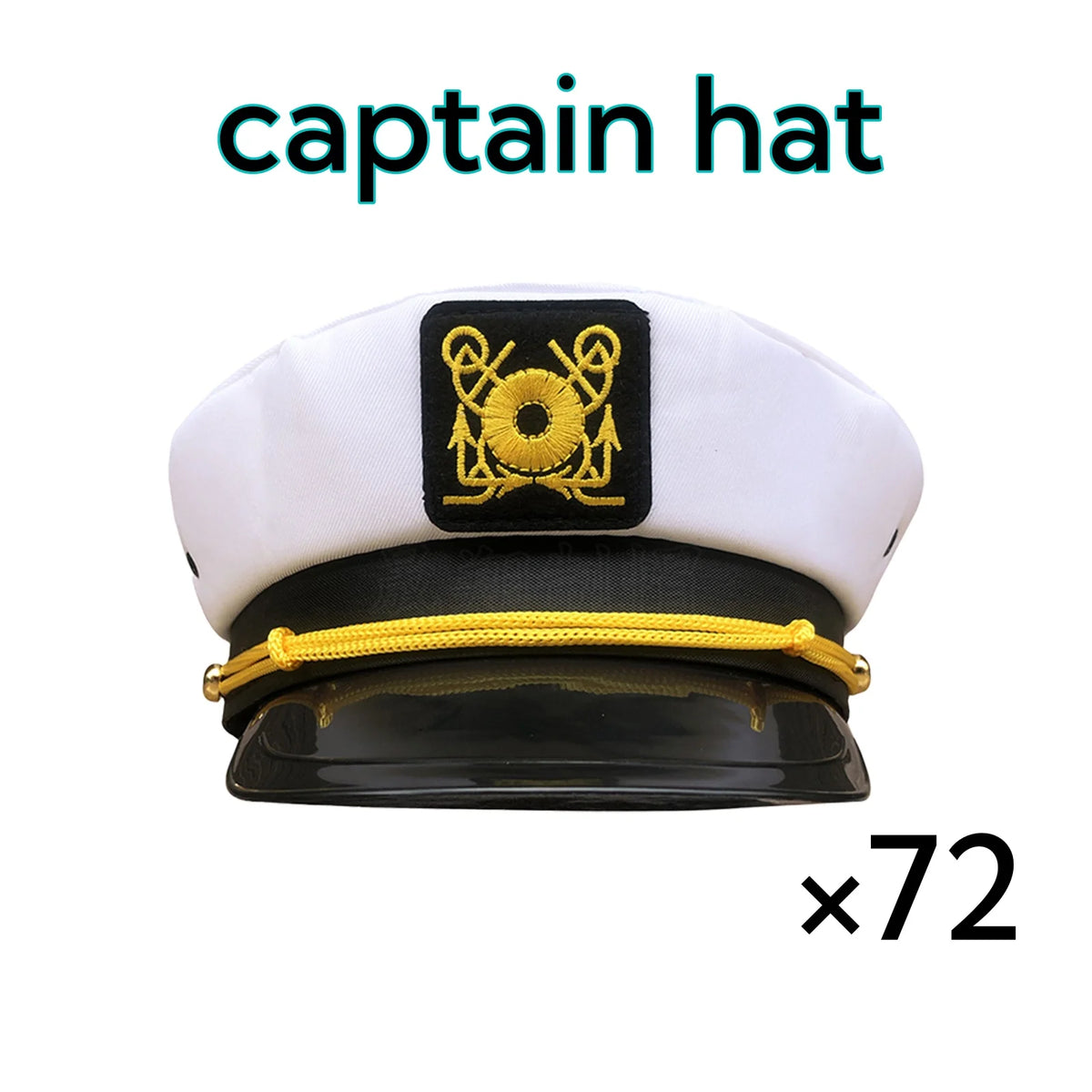 4-72PCS Captain Hats Adjustable White Sailors Hats Bachelorette Party Caps for Wedding Yacht Rock Theme Party Photo Props