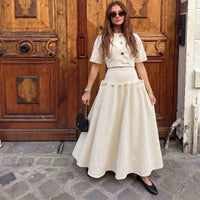 Summer 2026 Women'S Fashion Casual Denim Set Skirt with Unique Metal Button Strap Trendy and Stylish