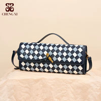 New Plaid Sacs Main Pour Femmes High-End Woven Evening Bag Fashionable Diamond Grid Organ Bag Single Shoulder Crossbody Bag