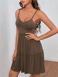 Layered Frill Trim Ruffle Hem Cami Dress,Summer Dresses for Women