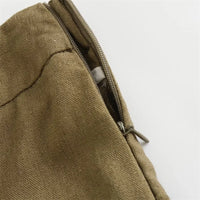 Autumn New Women'S Scarf Style High-Waisted Wide-Leg Pants Stylish Cotton Linen Fabric Texture Asymmetrical Trousers