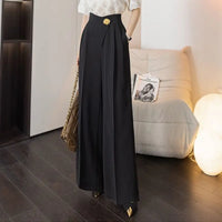Women'S High Waist Wide Leg Dress Pants-Flowy Straight Cut Trousers Pear Shape Friendly Extra Slimming Office Pants