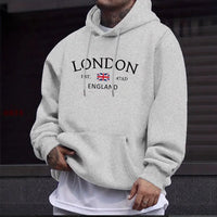 London England Union Jack Print Hooded Sweater Autumn and Winter Men'S and Women'S Casual Hoodie Pullover Sweatshirt Daily Wear