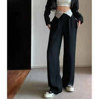 High Waisted Black Pants, Women'S Autumn New Style, Hanging Floor Pants, Casual Loose Wide Leg Pants