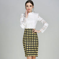 Summer Fashion plus Size Women'S Skirt Plaid Skirt New High Waist Pencil Skirt