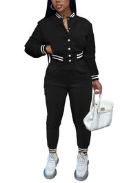Women'S Long Sleeve round Neck Outfit Set Spring New Style Comfortable Casual Knitted Polyester and Spandex Two-Piece Suit