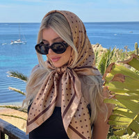 2026 Silk Shawl Square Scarf for Women Print Headband Foulard Satin Hijab Hair Bands Neckerchief Female Head Wraps Bandana