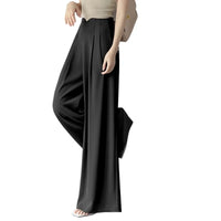 Slim Wide Leg Pants Women'S Drapey Suiting Fabric High Waist Long Pants Straight Cut Trousers Korean Style Casual Fashion