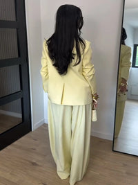 Casual Women'S Pants Set Full Sleeve One Button Jacket Straight Bottom Female Solid Sets 2026 Summer Fashion Chic Lady Outfit