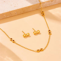 316L Stainless Steel Golden Infinite Necklace Bracelet Earrings Suit Women 2024 New Number Digit8 Non-Fading Jewelry Set
