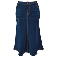 Summer New XL-5XL plus Size Clothes High Waist Denim Skirt for Women Washed Retro Pencil Skirt Hip-Covering Straight Long Skirt
