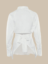 White Shirt Women Blouse Autumn Turn-Down Collar Long Sleeve Lace up Sexy Blouse Shirts Elegant Ladies Streetwear Blusas