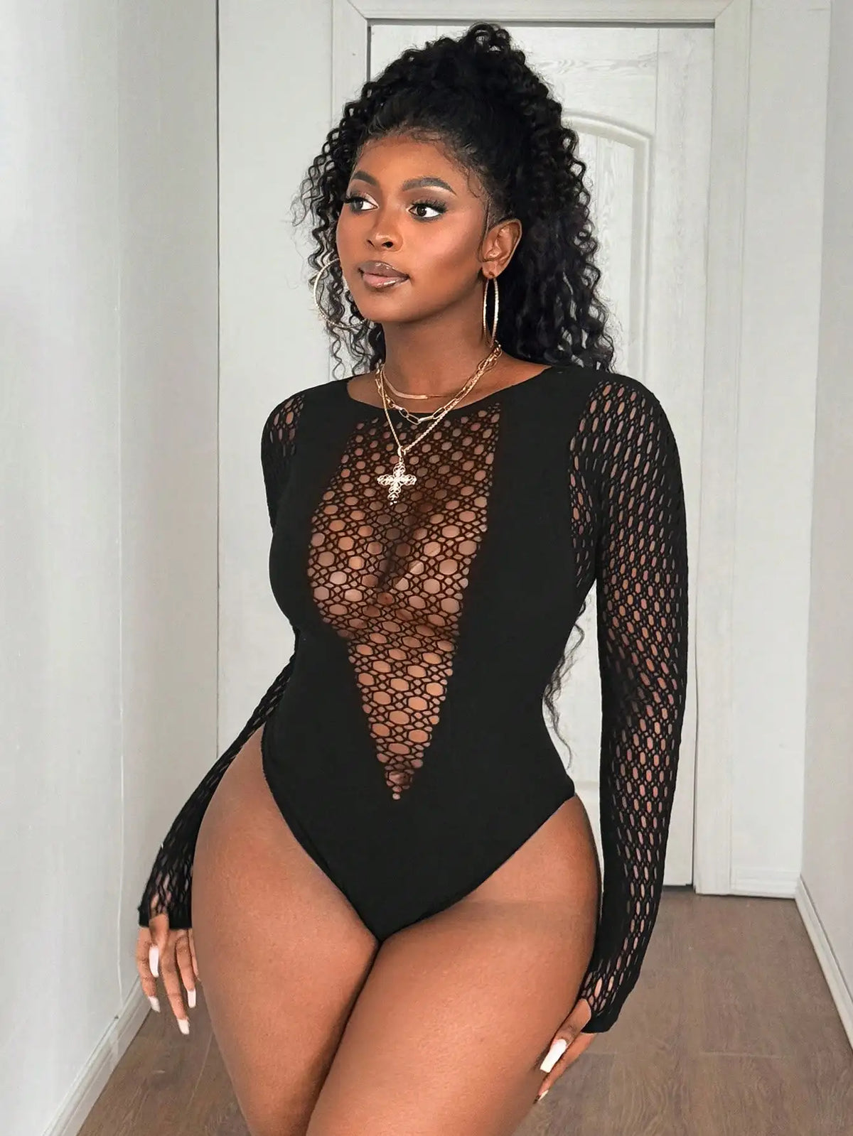 Body Femme Grande Taille | Sexy à Manches Longues