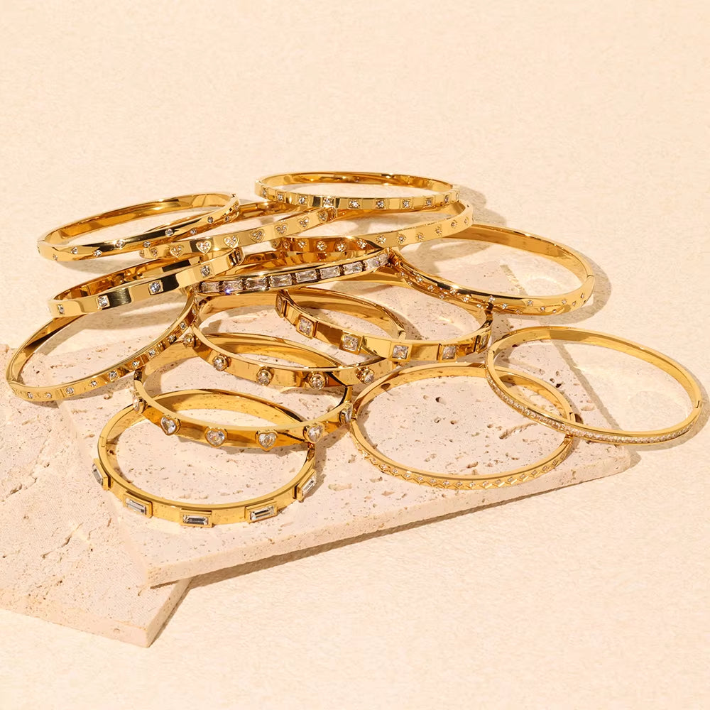 Bracelet Jonc Femme | Acier Inoxydable Poli Élégant
