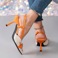 Lu Women Fashion Almond Head Artificial Plush Iron Buckle Comfortable Sandals