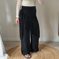 2026 Spring Summer New Arrival Women Fashion Tassel Tie Mini Skirt European Design Elegant Chic Trendy Versatile Boho Hot Daily