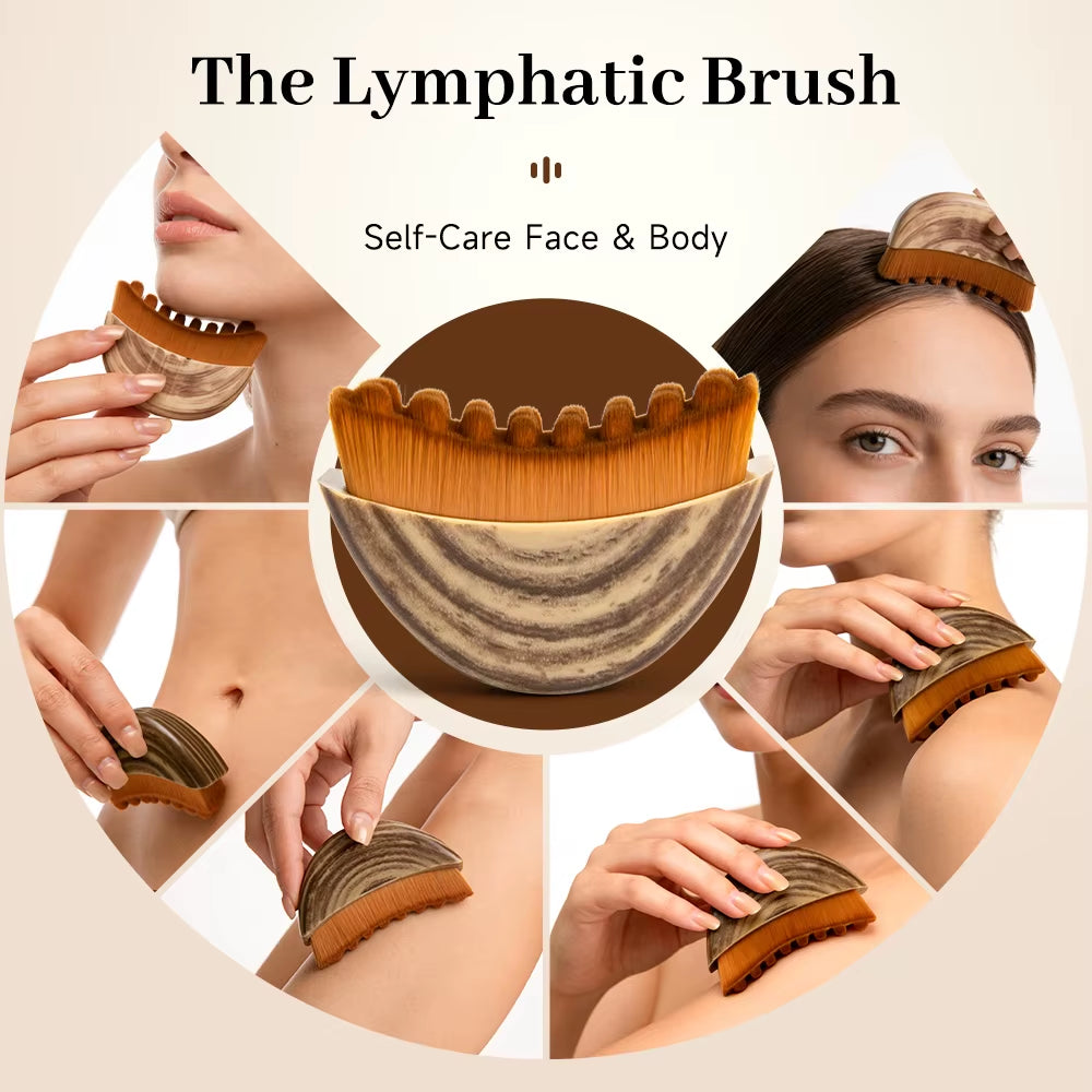 Portable Lymphatic Contour Face Brush, Facial Sculpting Lymphatic Drainage Tool, Lymphatic Drainage Massager Fit the Skin