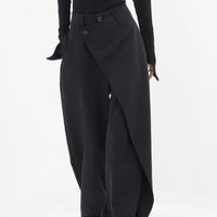 Irregular Solid Women Pants Spring Autumn Loose Streetwear Pantalones De Mujer Fashion Patchwork Wide Leg Trousers