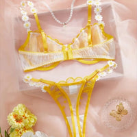 Sexy Fairy Floral Lingerie Set Sweet Lace Underwear Erotic Lingerie Beautiful Embroidery Bra and Panties Sets Luxury Intimates