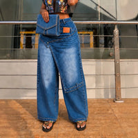 Denim Pant Women Jeans Vintage Wide Leg Long Pants High Waist Straight Trousers Y2K Streetwear Elegant Work Casual Loose 2026