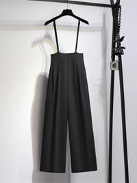 2026 Summer Long Pants, Slimming High-Waisted Draped Wide Leg Blazer Pants, Suspender Trousers Jumpsuit