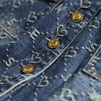 Spring Love Jacquard Denim Skirt Women Autumn 2025 New Casual Slim Split Buttock Skirt with Pockets Female Long Denim Skirts