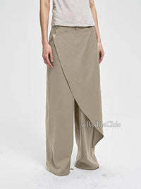 Reddachic Men Women Wrap around Dress Pants Extra-Wide Cleanfit High Waist Plain Suit Trousers Office Work Unisex Everyday Wear