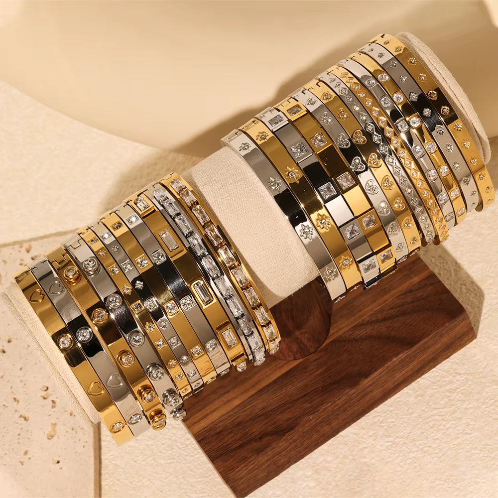 Bracelet Jonc Femme | Acier Inoxydable Poli Élégant