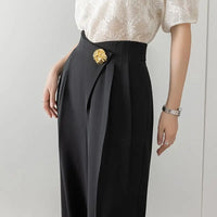 Women'S High Waist Wide Leg Dress Pants-Flowy Straight Cut Trousers Pear Shape Friendly Extra Slimming Office Pants